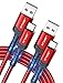 Price comparison product image JSAUX USB C Cable (2m 2-Pack) 3.1A Fast Charging, Type C Charger Cable Compatible with iPhone 17 Air 16 15 Pro Max, Samsung Galaxy S24 S23 S22 S21 Note 10 9 8, A14 A15 A25 A35 A53 A55, CarPlay -Red