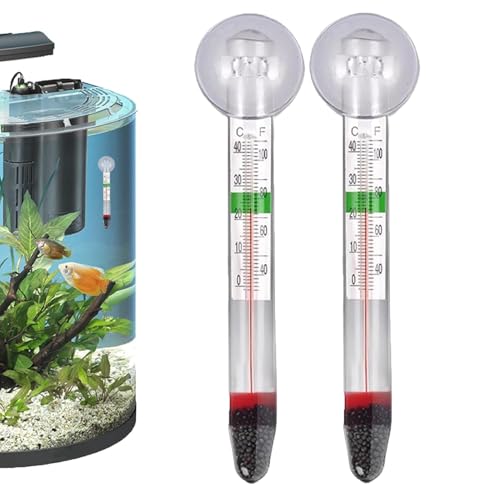 Termómetro parche acuario vidrio 2 pc | Termómetro agua para pecera | Accesorios medidores peceras tropicales alta precisión | Medición temperatura monitor inalámbrico para interiores y exteriores