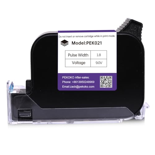 PEKOKO White Ink Cartridge Waterproof Quick-Dry Replacement for Small Intelligent Portable Hand Held Coding Inkjet Printer LB100 12.7mm Portable Inkjet Printers