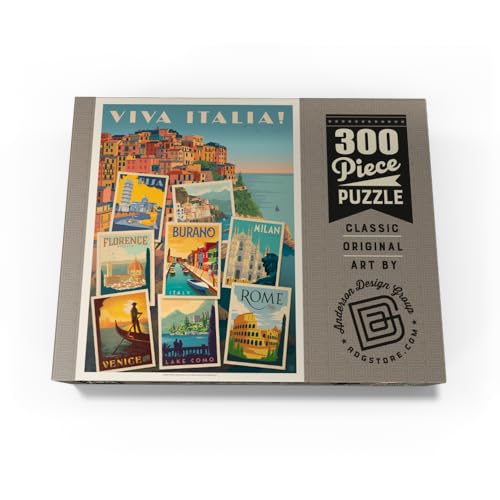 MyPuzzle Italy: Viva Italia! Collage, Vintage Poster - Rompecabezas Premium de 300 Piezas para Adultos miniatura 4