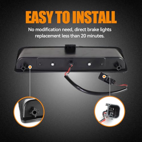 Image of Third 3rd Brake Light LED for 2011-2015 Ford Explorer, High Mount Rear Brake Lights Assembly for 11-15 Explorer, Waterproof Center Cab Lamp Stop Light