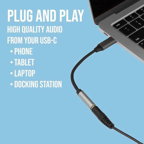 Adaptador VisionTek USB-C a Aux 3.5mm (M/F) miniatura 3