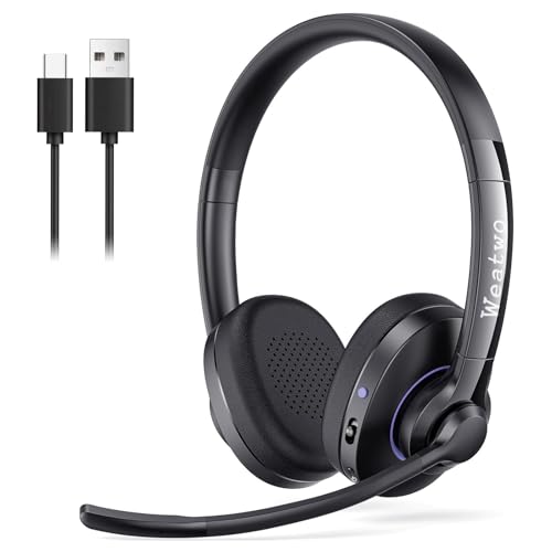 Weatwo Bluetooth Headset with CVC8.0 Noise-Cancel Mic