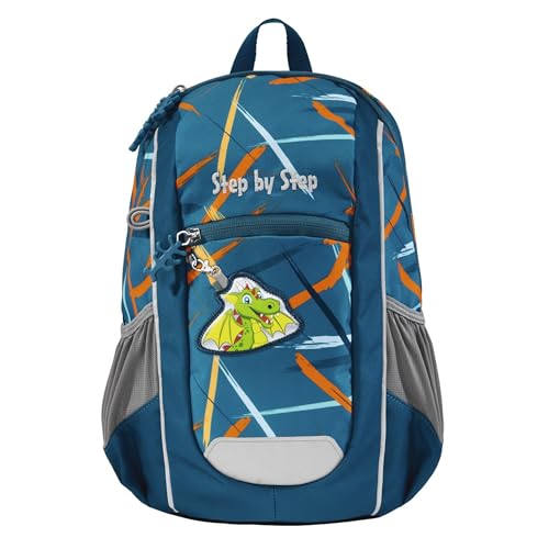 Step by Step Rucksack-Set KIGA Maxi „Dragon Milo“, blau, mit separaten Innenfach, ergonomischer Mini-Rucksack mit höhenverstellbarem Brustgurt, für Kita, Kindergarten und Freizeit, ab 3 Jahren, 10 l