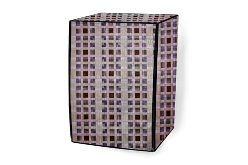 Image of Stylista Waterproof Front Load Washing Machine Cover Compatible for Haier 8 kg, Mosaic Pattern Magenta
