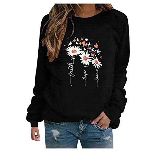 Rundhals Hemd Damen Sport Herbst Winter Outdoor Sweater Geschenke Frauen Tops Rundhals Fashion Sweatshirt Dünne Leichte Elegant Pullover T-Shirt Lang Oberteile Hemd Damen Bequeme Mode Drucken Cover