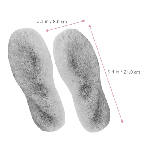 4 pares de plantillas térmicas grises con pelo sintético miniatura 2