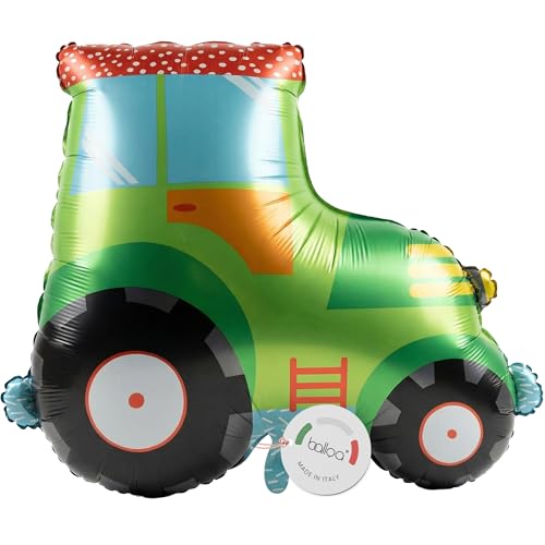 Balloa Ballon en film XXL Tracteur, Ballon à l'hélium Ferme, Ballon à air pour fête de ferme, Décoration de fête Ferme Anniversaire, Cadeau pour...