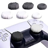 STAY GENT Joystick Thumbstick Grips para PS5 Joystick PS4 Joystick, 6 Silicona Tapa para PS5 Mando Antideslizante Objetivo Asistir Control Accesorios para PS5 Xbox Switch Pro Controller, Blanco Negro