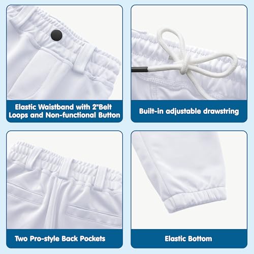 Image of MIVEI 2T 3T 4T 5T to 16Years Toddler Baseball Pants Youth Boys Tball Pants