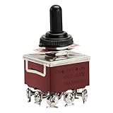 Baomain Toggle Switch with Waterproof Cap 3PDT ON-Off-ON 3 Positions 9 Pin 15A 250VAC Latching KN3C-303C