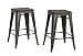DHP Fusion Metal Backless Counter Stool with Wood Seat (Set of 2), 24", Copper