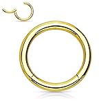 Treuheld® | Segmentring-Clicker aus Chirurgenstahl | Gold | Größe: 0.8mm x 5mm