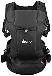 Diono Carus Essentials 3-in-1 Baby Carrier, Front Carry & Back Carry, Newborn to Toddler up to 33 lb / 15 kg, Easy to Wear Comfortable & Ergonomic, Dark Gray
