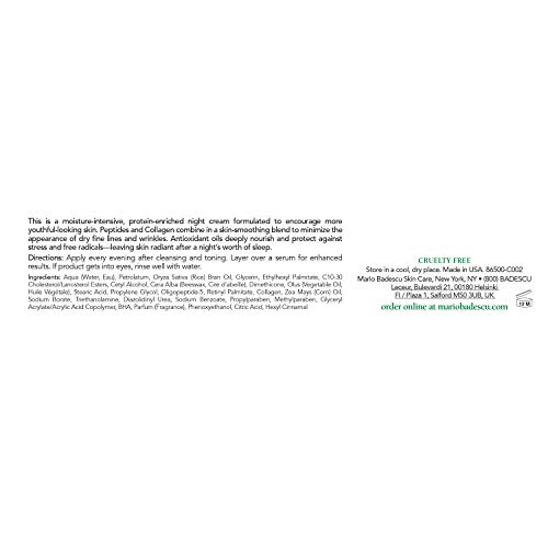 Mario Badescu Skin Care Inc. Mario Badescu Protein Night Cream for Dry and Sensitive Skin, Anti Aging Face Cream with Peptides, Collagen & Vitamins A & E, Reduces Wrinkles, Face Moisturizer for Women and Men, 1 OZ