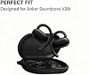 Funda de silicona para Anker Soundcore V20i, cubierta protectora resistente a golpes para audífonos con accesorios de llavero, Negro 4