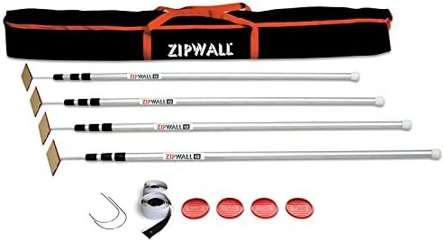 ZipWall SLP4-PK3 ZipPole 12' Spring (12-Pack) Loaded Poles for Dust Barriers, 3 Units w/ 4