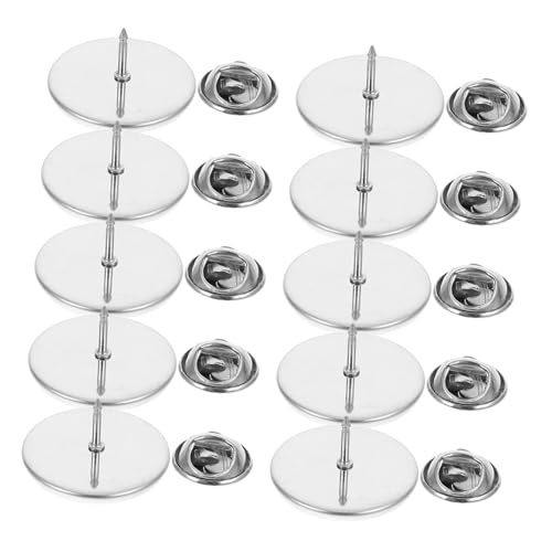 Homoyoyo Stainless Steel Pin Backs for Jewelry Making 10pcs Lapel Pin Back Clips Locking Mechanism