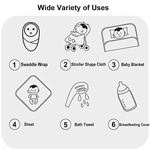 Image of Unisex Baby Swaddle Blanket with Hat Set Newborn Swaddle Receiving Blankets Sleep Sack for 0-3 Months Boys Girls