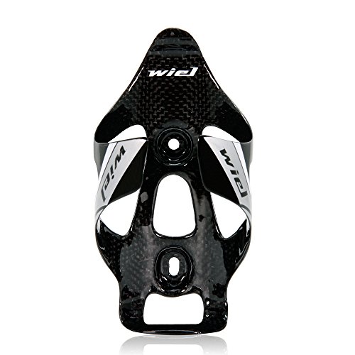 Wiel Full Carbon Fiber Bike Water Bottle Holder Cage Light Drink for MTB Road Bike Cycling (1Pcs Black Silver 3K Glossy) - Image 2
