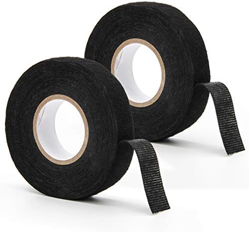 AHIER 2 Rolls Wire Loom Harness Tape, Wiring Harness Cloth Tape, Adhesive Fabric Tape for Automobile 15m/19mm