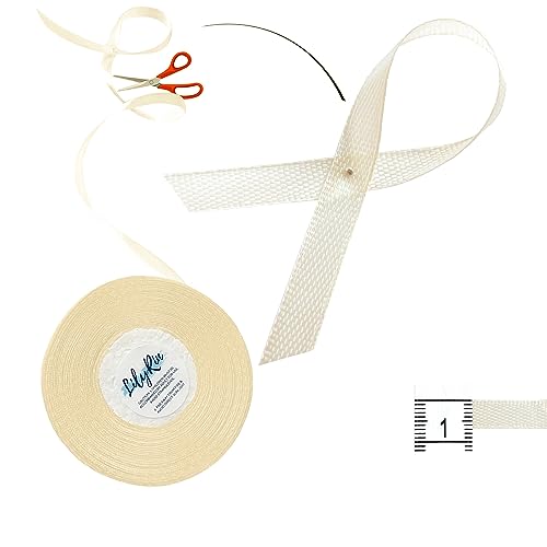 Image of Ivory Ribbon 1 /4 Inches 36 Yards Satin Roll Perfect for Scrapbooking, Art, Wedding, Wreath, Baby Shower, Packing Birthday, Wrapping Christmas Gifts or Other Projects