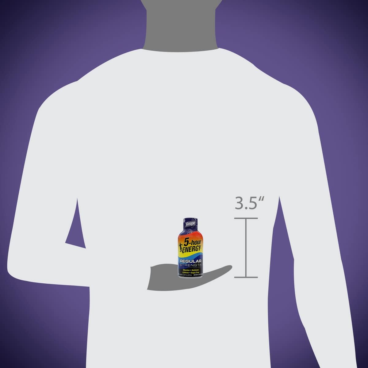 5-hour ENERGY Regular Strength Energy Shot | Grape Flavor | 1.93 oz. | 24 Count | Sugar-Free & Zero Calories | B-Vitamins & Amino Acids | 200mg Caffeinated Energy Shot | Dietary Supplement : Health & Household