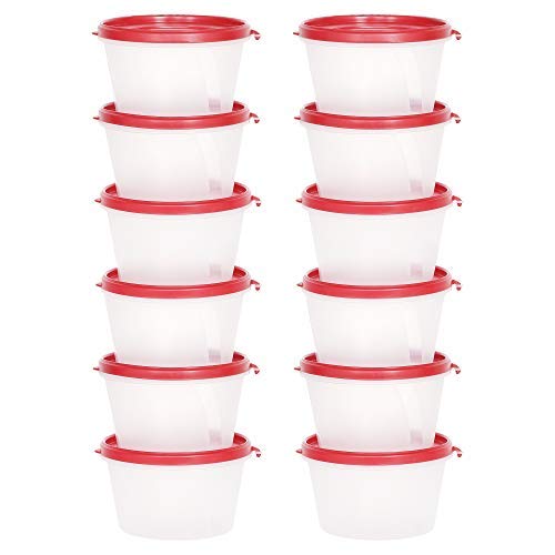 Image of Cutting EDGE Nesterware 750ml Stackable Food Container (Set of 12, Red) | BPA-free plastic, stackable design, leak-proof, kitchen storage, pantry, fridge, meal prep, reusable, travel use
