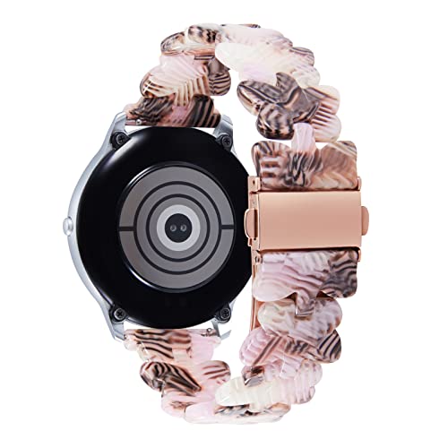 BINLUN Bracelets Montre Connectée 20mm 22mm en Résine Bracelets de Montre à Papillon de Mode 6 Couleurs Fixation Rapide Bracelets de Remplacement Légers au Choix Boucle Or/Or-Rose (Gris,22mm