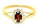 RYLOS Bague pour femme en or jaune 14 carats - Pierre de naissance janvier - Grenat de 6 x 4 mm - Pierre précieuse colorée - Bijoux pour femme