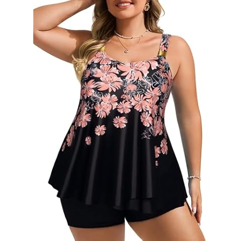 Hanna Nikole Plus Size Tummy Control Tankini Set Cover