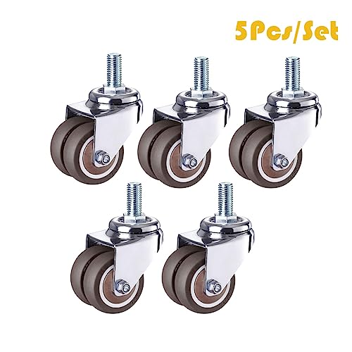 Roulettes pivotantes 5 cm caoutchouc M12 x 25 mm de rechange pour meuble