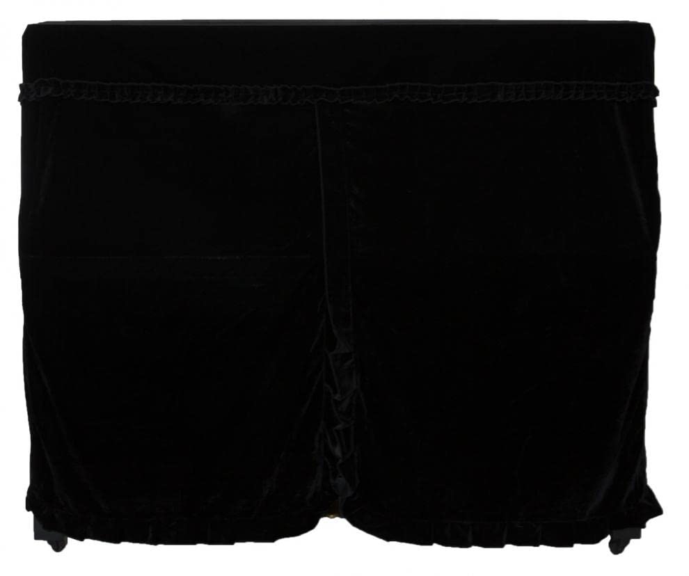 Staubschutz Für Klaviertastatur, Flügelabdeckung Aus Weichem Ve-Lvet, Vollständiger Staubschutz Für Klavier Mit Makramee/Black/210-220Cm