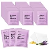 Feminine Wipes Individually Wrapped, Flushable Wipes Travel,Feminine Care Vaginal Wipes for Adult,Women, Girl and Homeless (Pack of 50,Lavender)