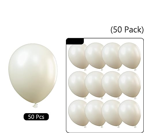 Image of 50 Pcs Retro Balloons Made of Strong Rubber (Retro White)