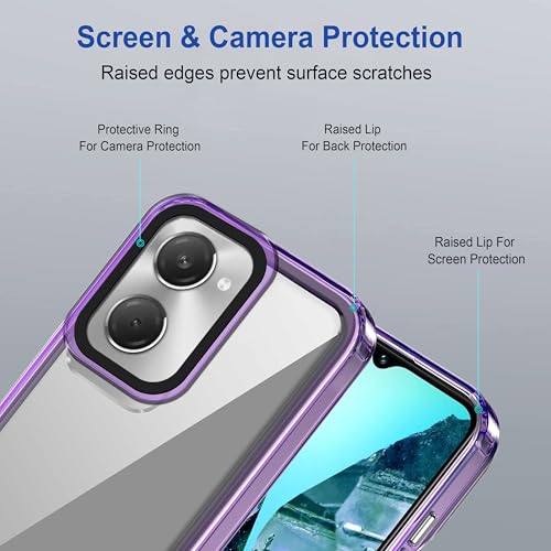 Image of Zapcase Back Case Cover for Vivo T3 Lite 5G | Compatible for Vivo T3 Lite 5G Back Cover | Case Cover with Camera Protection | (TPU + PC | Translucent Purple)