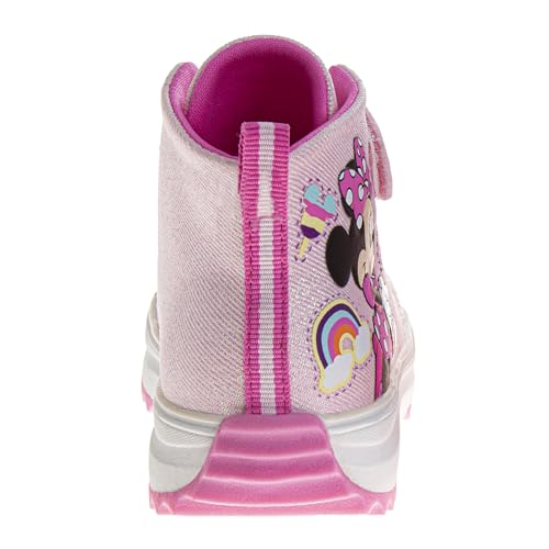 Disney Minnie Mouse Girls Boots - Easy Strap Outdoor Durable Walking Hiking Shoes (Size Toddler - Little Kid)3