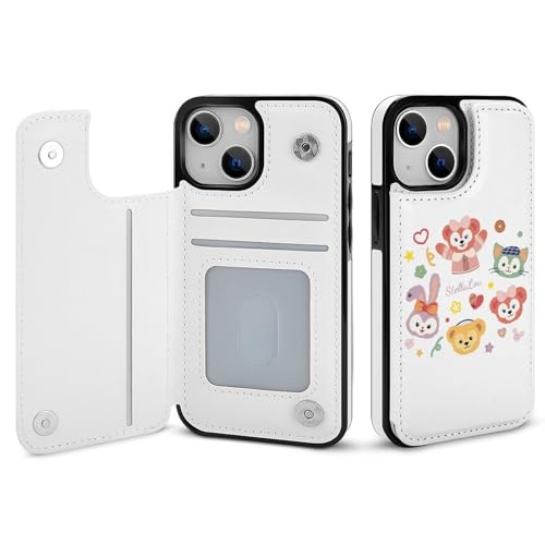 iPhone15 Pro Max用ケース 手帳型 ダッフィーフレンズ 【全機種対応】 アイフォン15 Pro Max用ケース スマホケース 財布型 PUレザー おしゃれ 背面カード収納 スタンド機能 携帯カバー 耐衝撃