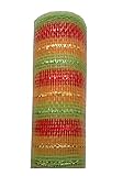 TMI Gifts Designer Netting, 10-Inch by 10-Yard, Glitz Stripe with Red and Gold Metallic