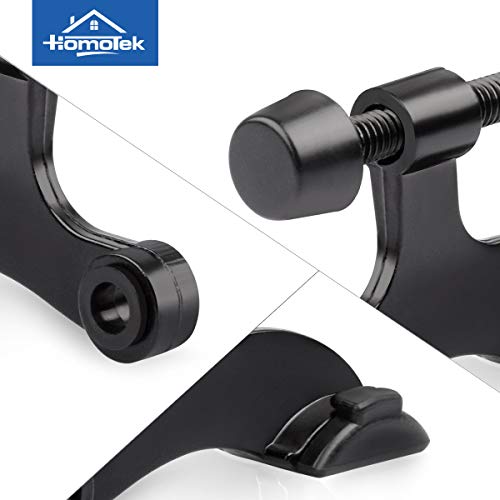Homotek F-HDS-001-BK-6PK 6 Pack Hinge Pin Black Door Stopper,Adjustable Deluxe Heavy Duty Door Stopper 2-1/2"X1-3/4",With Black Rubber Bumper Tips thumb #4
