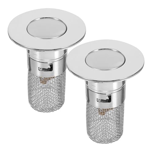 Tapón para lavabo de baño con colador 2.87 pulg ABS pack 2