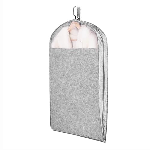 Durable Oxford Fabric Garment Bags, Breathable Garmet Bag, Three-Dimensional Design, Suit Bags with Transparent Window, for Suits, Jackets(Gray,35.4in/90cm)