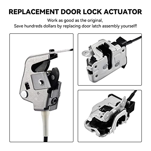 Image of SYERAL Door Lock Latch & Cable Passenger Side Rear Right 6C3Z-28264A00-A Compatible with 1999-2007 F250 F350 Super Duty, Upper and Lower Latches Assembly