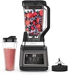 Ninja 2-in-1 Blender with 3 Automatic Programs Blend, Max Blend, Crush, and 4 Manual Settings, 2.1L Jug & 700ml Cup, 1200W, Dishwasher Safe Parts, Auto-iQ, Black BN750UK