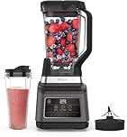 Ninja 2-in-1 Blender with 3 Automatic Programs Blend, Max Blend, Crush, and 4 Manual Settings, 2.1L Jug & 700ml Cup, 1200W, Dishwasher Safe Parts, Auto-iQ, Black BN750UK