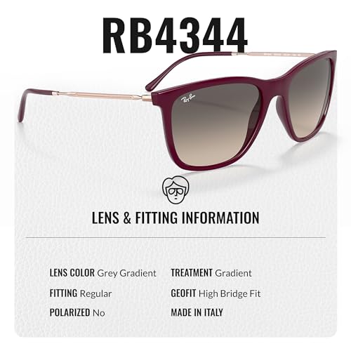 Ray-Ban RB4344 Square-Round Shaped Sunglasses for Men & Women with Official RAYBAN Eyewear Kit4