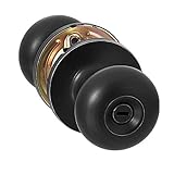 Amazon Basics AB-DH542-MB, Matte Black Bedroom/Bathroom Door Knob With Lock, Round