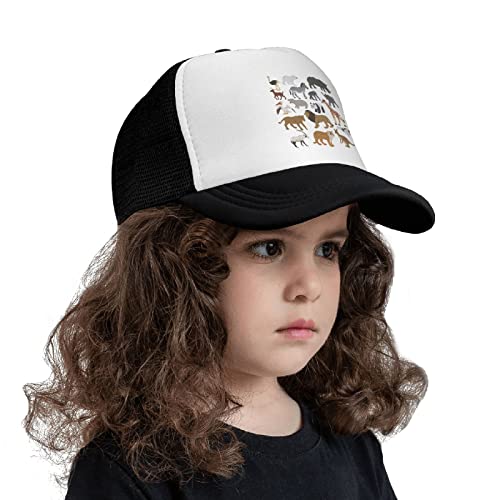 Wisedeal Boys' African Animals Printing Trucker Hat Adjustable Mesh Baseball Cap For Boys Girls Youth Kids Black #TOP7