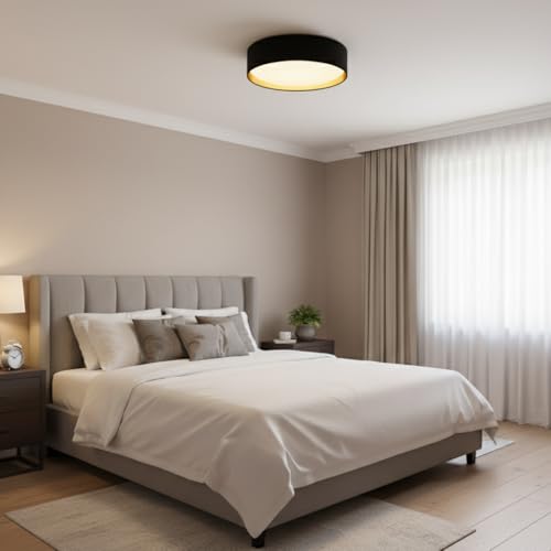 Plafonnier LED haut de gamme au design élégant noir et or pour une décoration chic