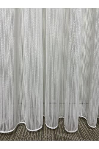 Cortibo Çizgili Çelik Tül Perde (Pilesiz), 200 x 250